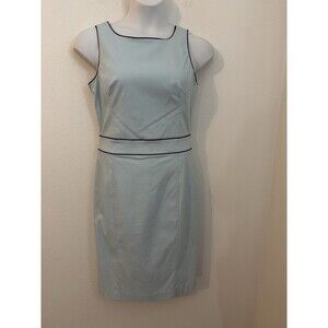 EXPRESS Sheath dress Size 13/14 Stretch Office Blue Black Trim Career New
